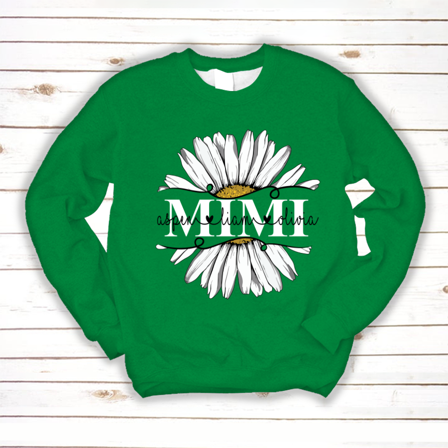 Mimi And Grandkids Flower Daisy Sweatshirt