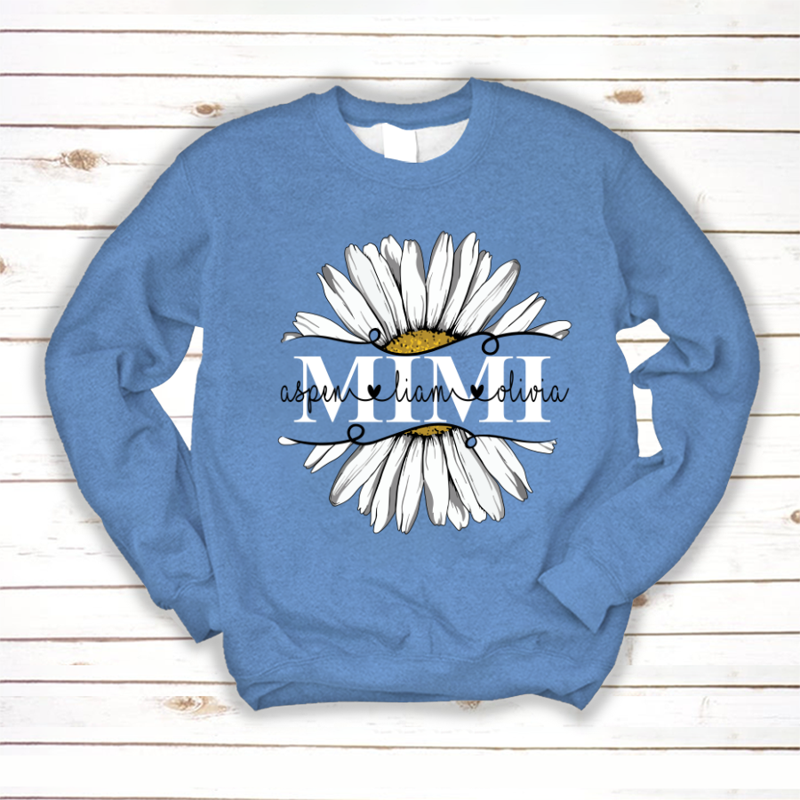 Mimi And Grandkids Flower Daisy Sweatshirt