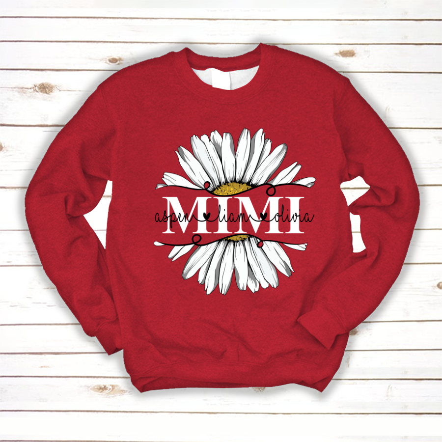 Mimi And Grandkids Flower Daisy Sweatshirt