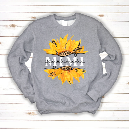 Mimi And Grandkids Sunflower Sweatshirt