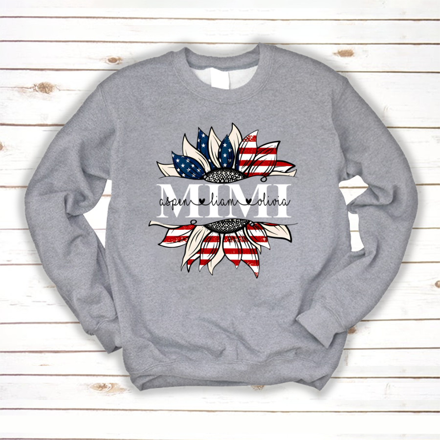 Mimi And Grandkids Sunflower Independence Sweatshirt