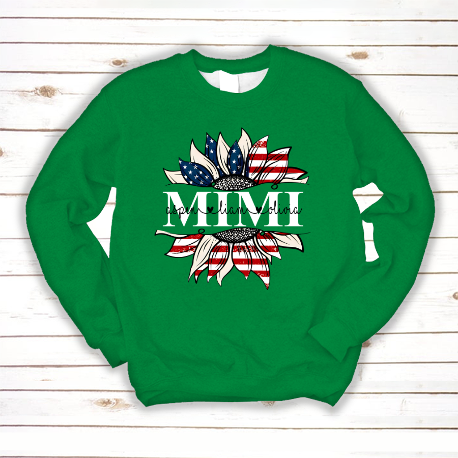 Mimi And Grandkids Sunflower Independence Sweatshirt