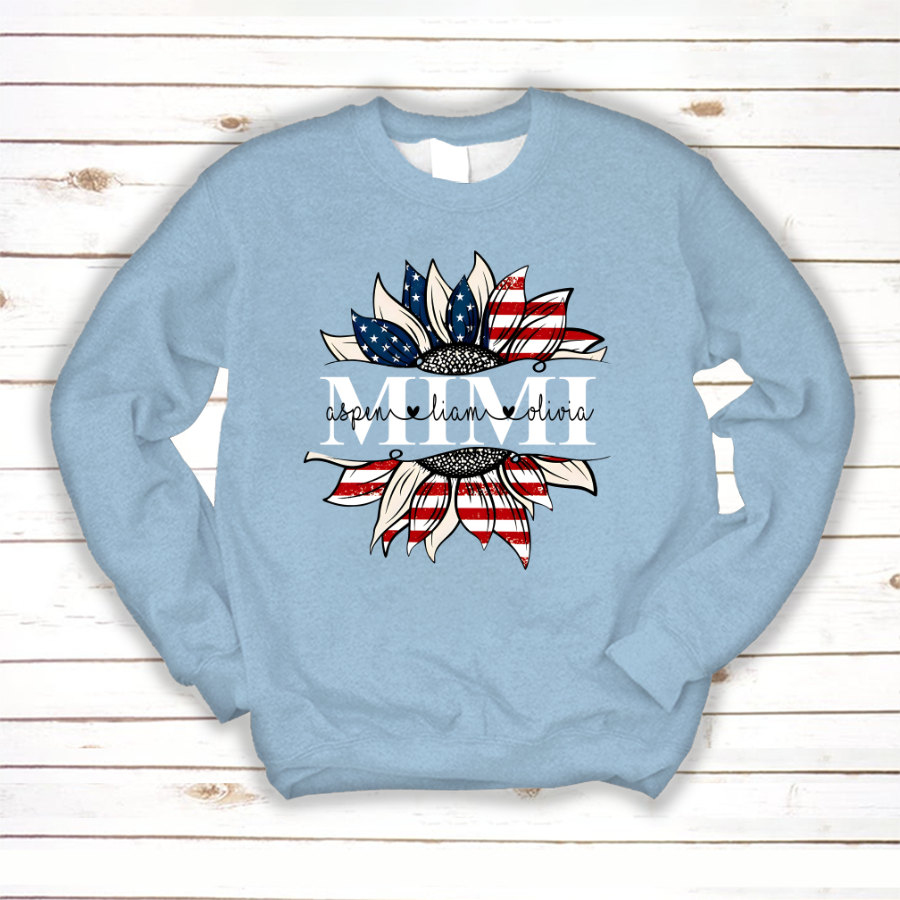 Mimi And Grandkids Sunflower Independence Sweatshirt