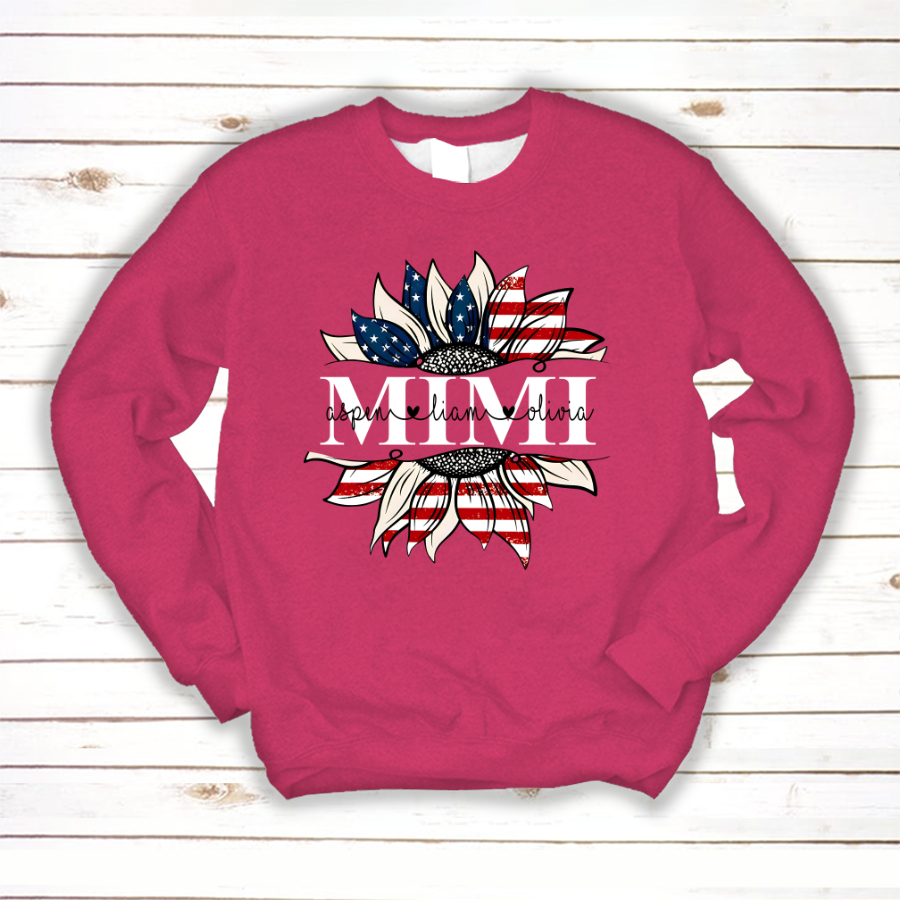 Mimi And Grandkids Sunflower Independence Sweatshirt