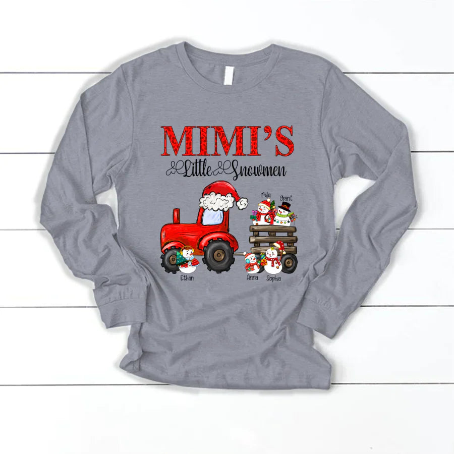 Mimi's Little Snowmen Trator Christmas Longsleeve