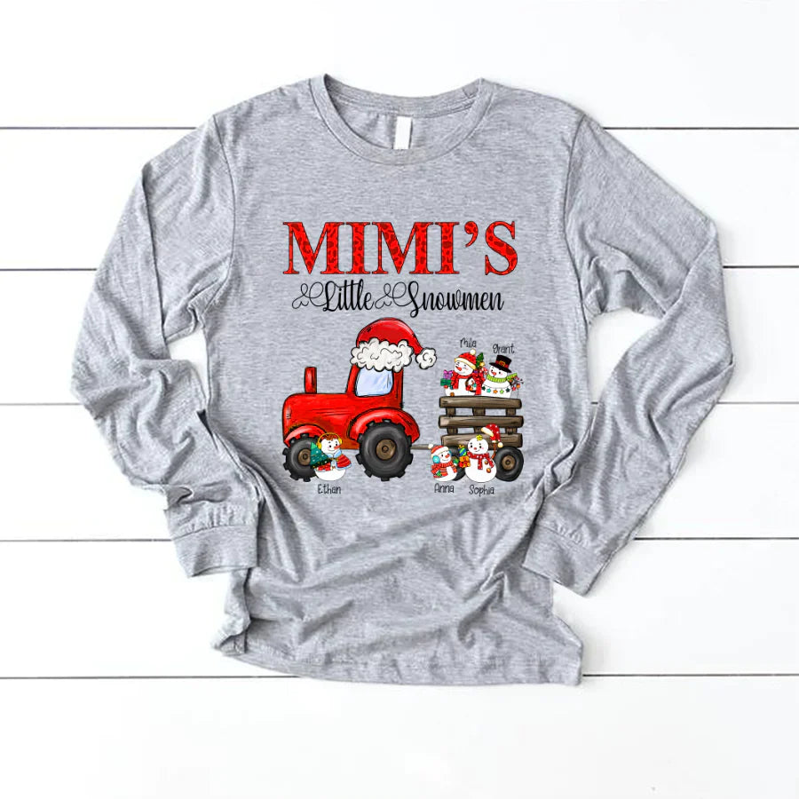 Mimi's Little Snowmen Trator Christmas Longsleeve