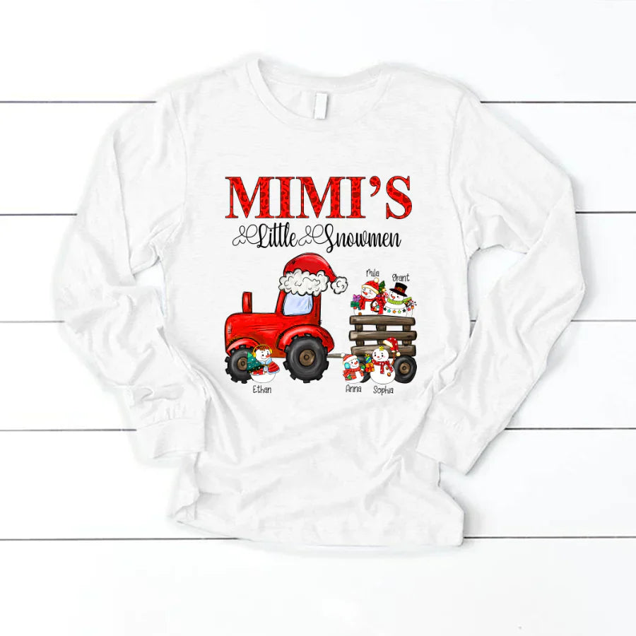 Mimi's Little Snowmen Trator Christmas Longsleeve