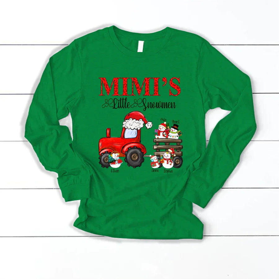 Mimi's Little Snowmen Trator Christmas Longsleeve