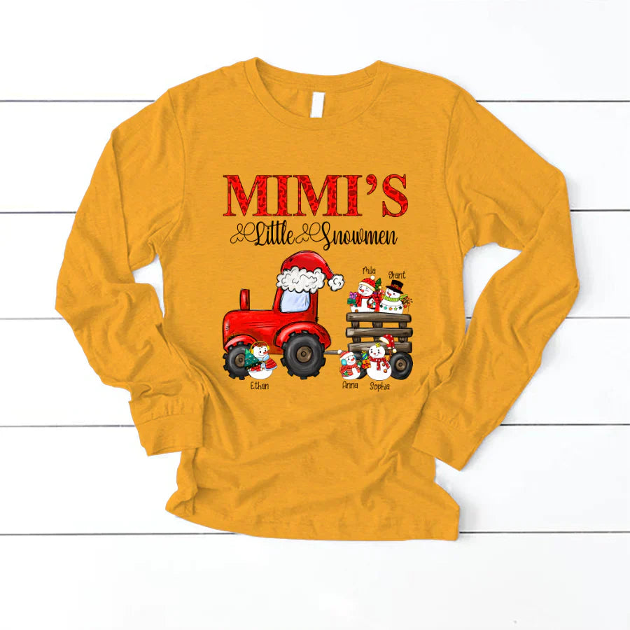Mimi's Little Snowmen Trator Christmas Longsleeve