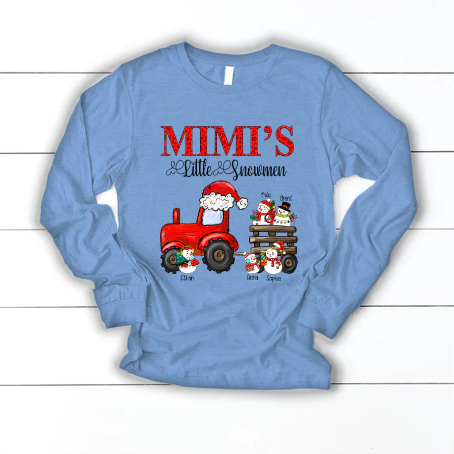 Mimi's Little Snowmen Trator Christmas Longsleeve
