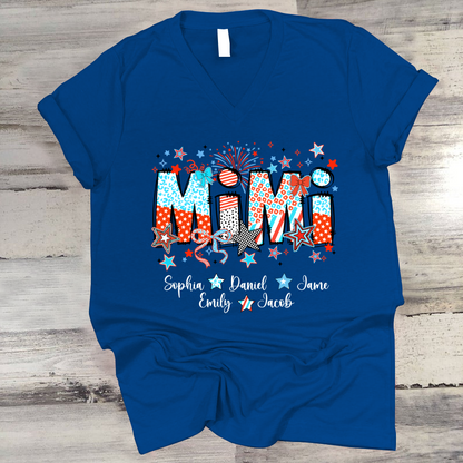 Mimi and Grandkids Star Firework USA Patriotic Independence Day