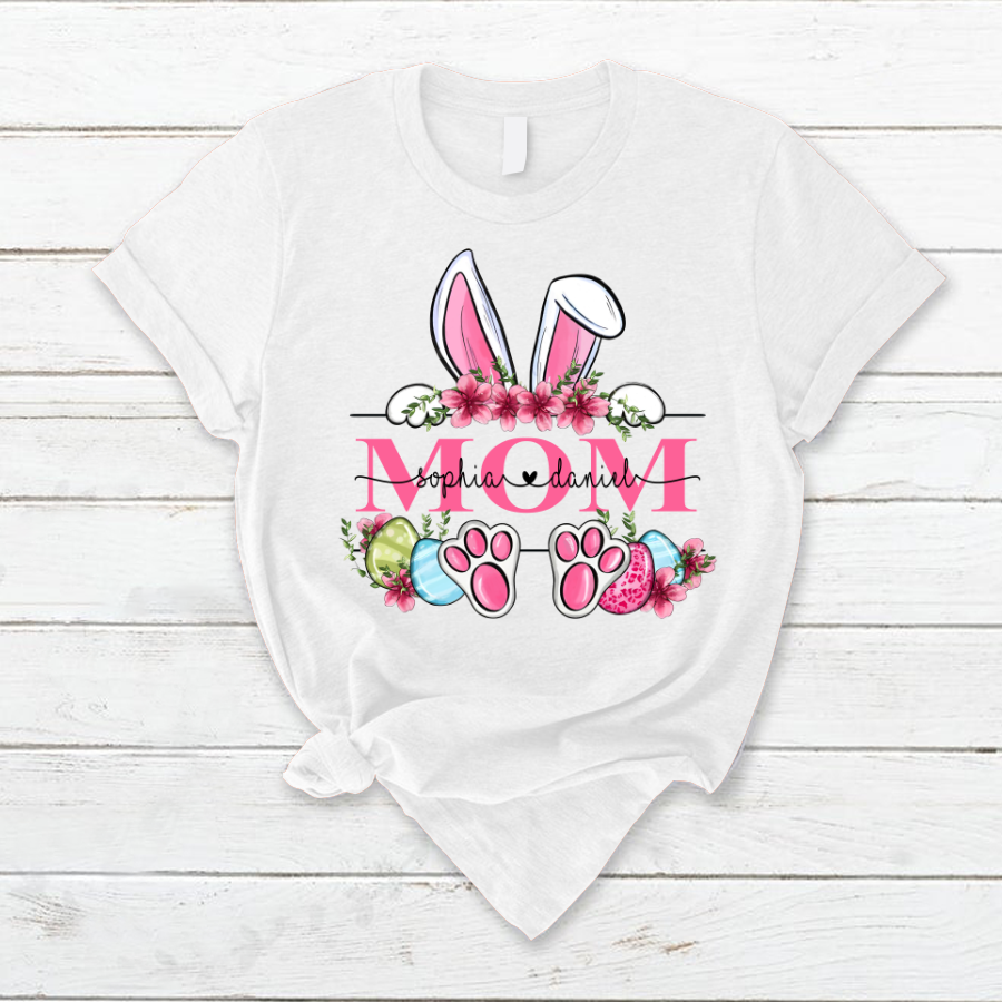 Mom Bunny And Kids, Gift For Mom, Mommy, Mama, Nana, Mimi Mother Day CTH01 T-Shirt