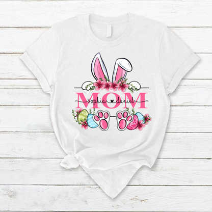 Mom Bunny And Kids, Gift For Mom, Mommy, Mama, Nana, Mimi Mother Day CTH01 T-Shirt