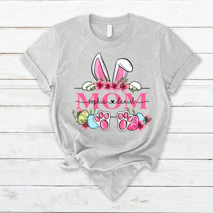 Mom Bunny And Kids, Gift For Mom, Mommy, Mama, Nana, Mimi Mother Day CTH01 T-Shirt