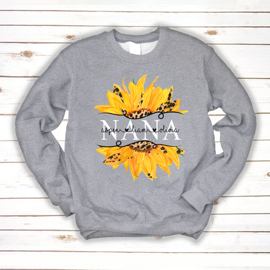 Mother's Day Gift, Sunflower Nana And Kids Custom Name CTH01 Sweatshirt