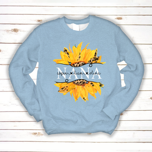 Mother's Day Gift, Sunflower Nana And Kids Custom Name CTH01 Sweatshirt