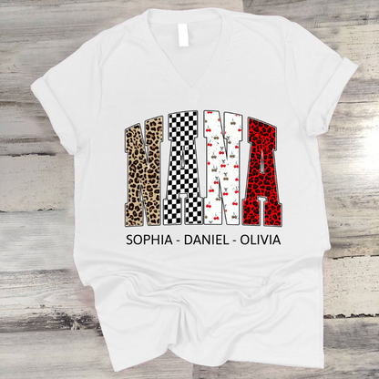 Nana Leopard Trendy Nana And Grandkids Personalized