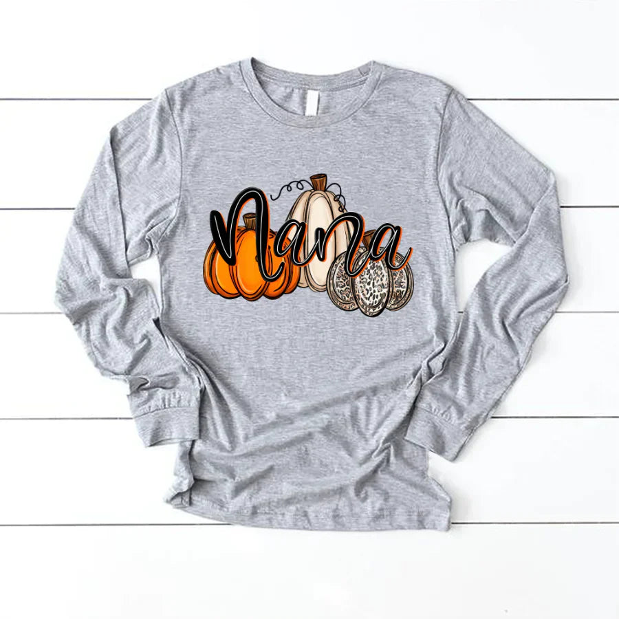 Nana Pumpkins Leopard Autumn Longsleeve