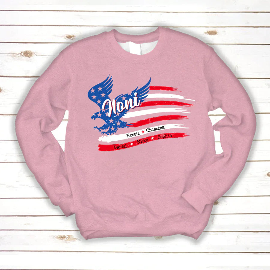 Noni With Grandkids Names 4th Of July CTL94 Sweatshirt
