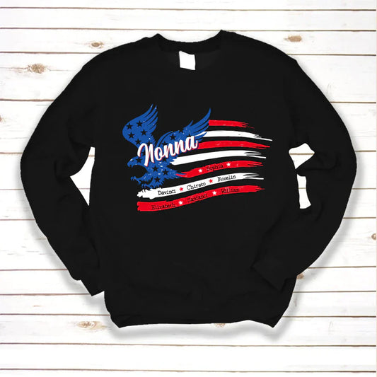 Nonna With Grandkids Names 4th Of July CTL94 Sweatshirt