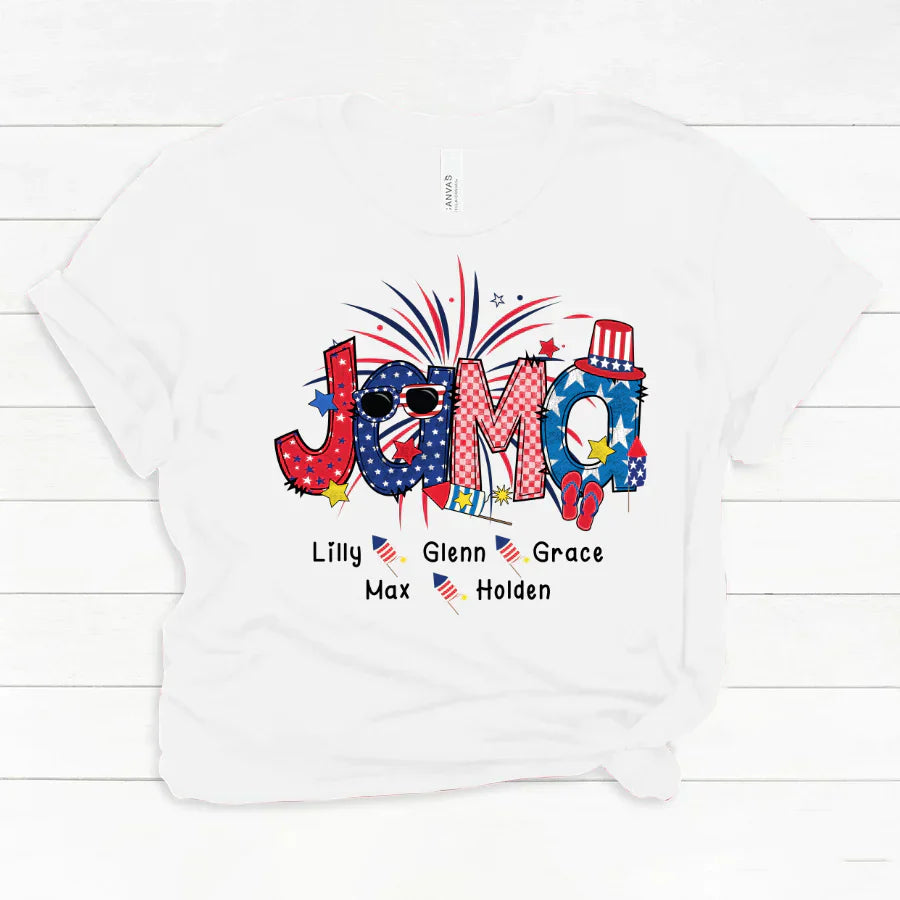 Patriotic Doodle 4th Of Jama Babi And Grandkid CTH01 Classic Canvas