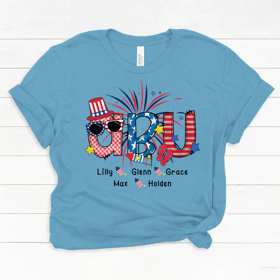 Patriotic Doodle 4th Of July Abu And Grandkid CTH01 Classic Canvas