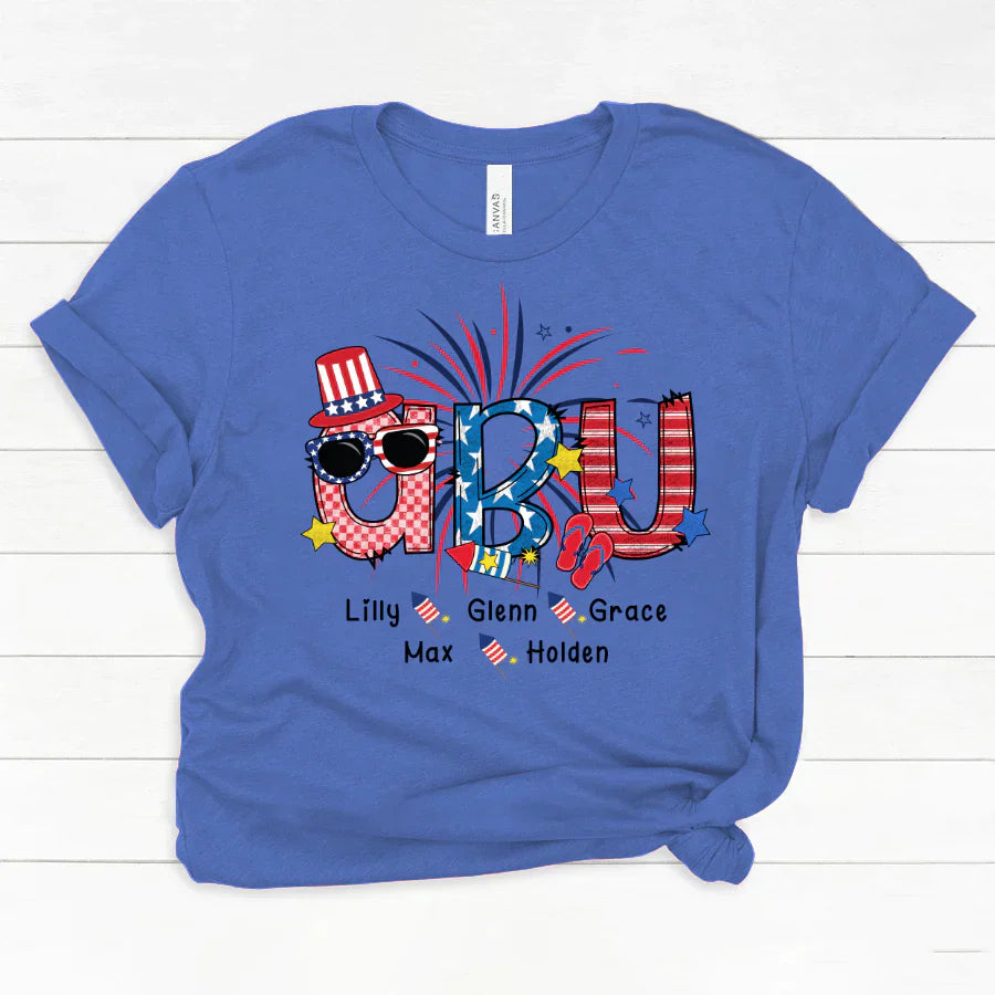 Patriotic Doodle 4th Of July Abu And Grandkid CTH01 Classic Canvas