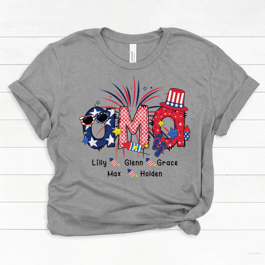 Patriotic Doodle 4th Of July Ama And Grandkid CTH01 Classic Canvas