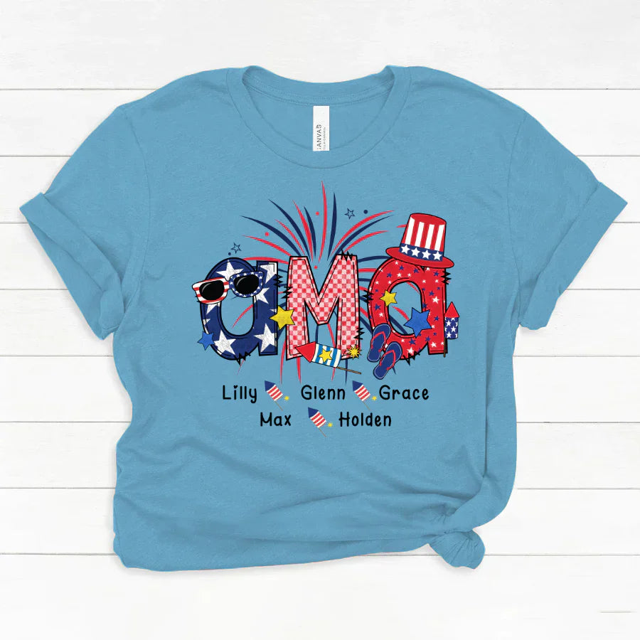 Patriotic Doodle 4th Of July Ama And Grandkid CTH01 Classic Canvas