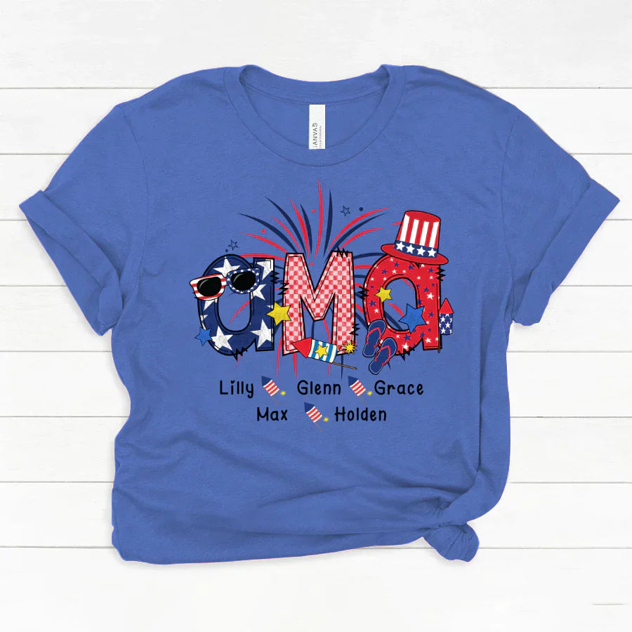 Patriotic Doodle 4th Of July Ama And Grandkid CTH01 Classic Canvas