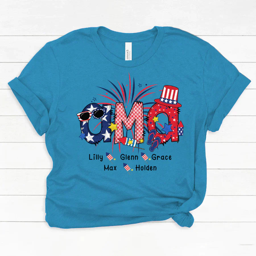 Patriotic Doodle 4th Of July Ama And Grandkid CTH01 Classic Canvas
