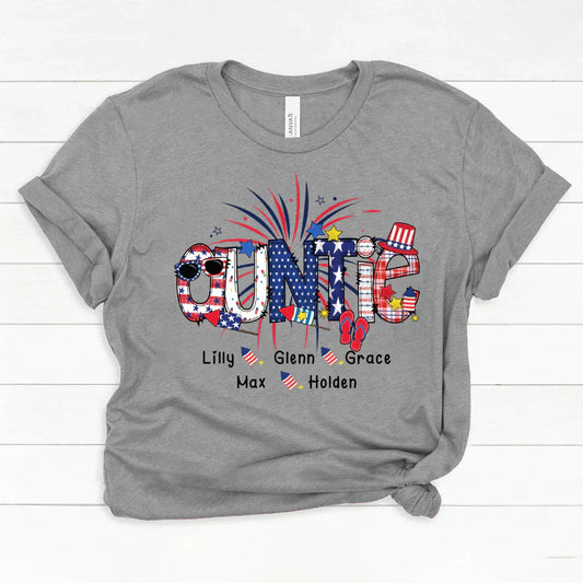Patriotic Doodle 4th Of July Auntie And Grandkid CTH01 Classic Canvas