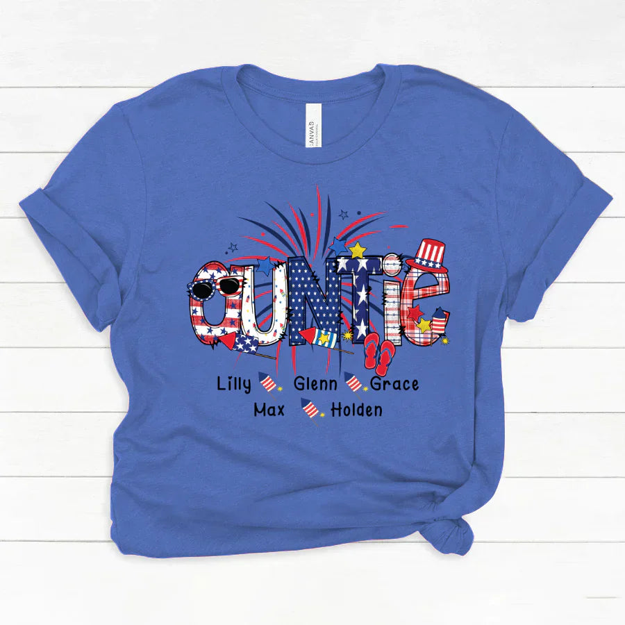 Patriotic Doodle 4th Of July Auntie And Grandkid CTH01 Classic Canvas