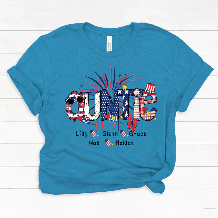 Patriotic Doodle 4th Of July Auntie And Grandkid CTH01 Classic Canvas