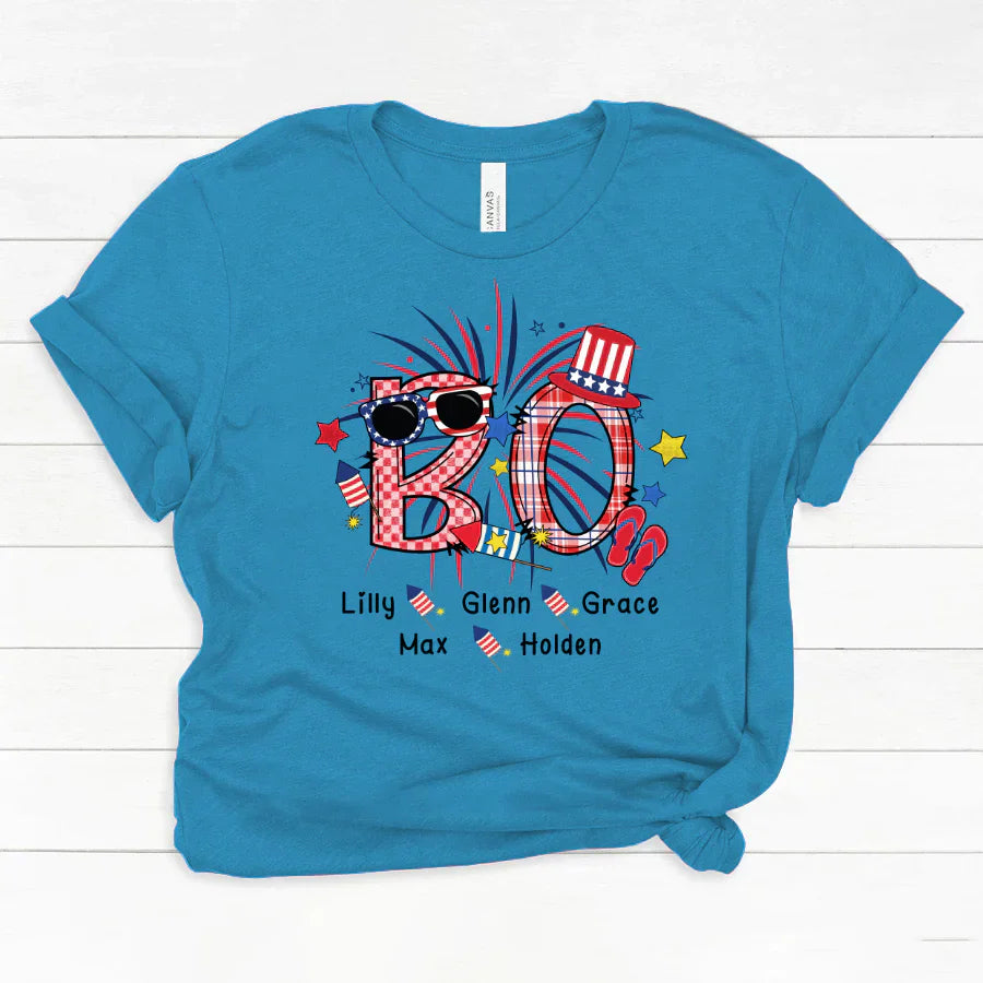 Patriotic Doodle 4th Of July BO And Grandkid CTH01 Classic Canvas