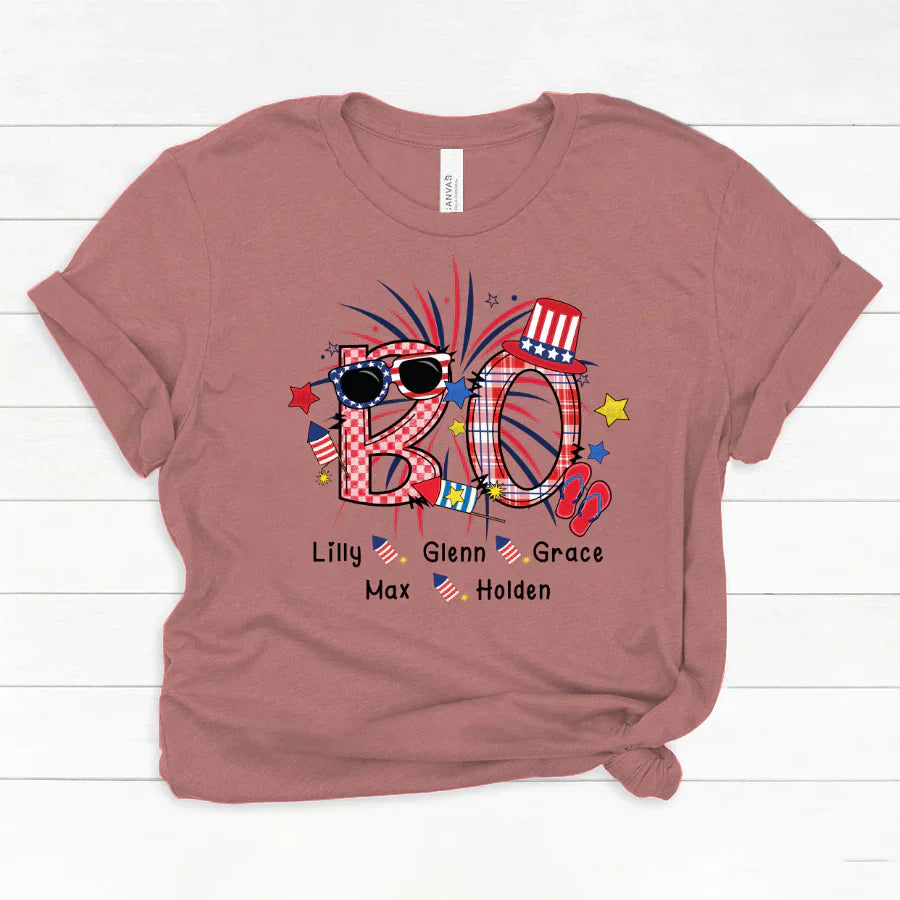Patriotic Doodle 4th Of July BO And Grandkid CTH01 Classic Canvas