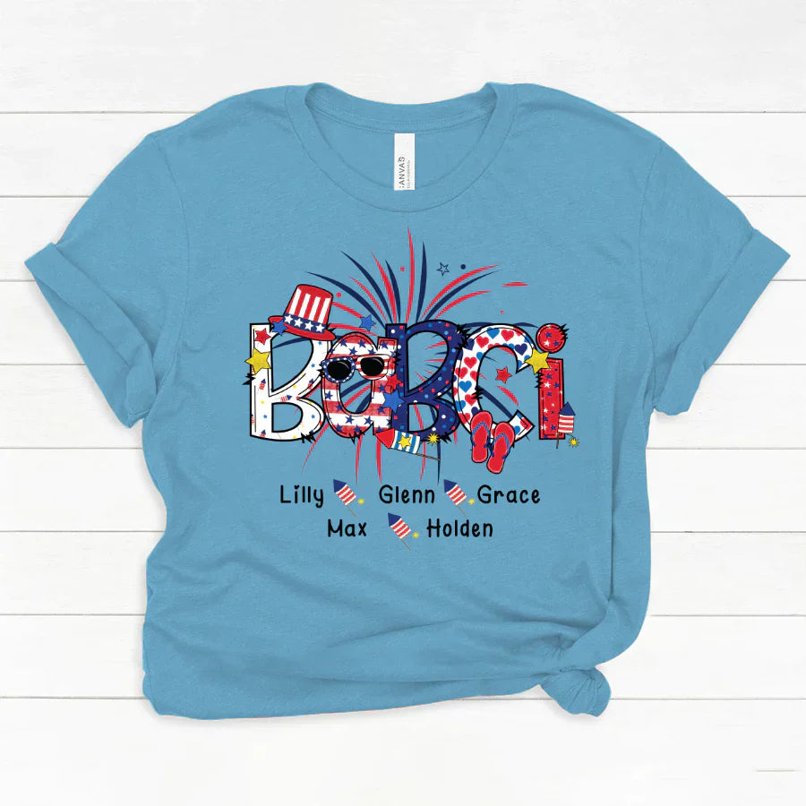 Patriotic Doodle 4th Of July Babci And Grandkid CTH01 Classic Canvas