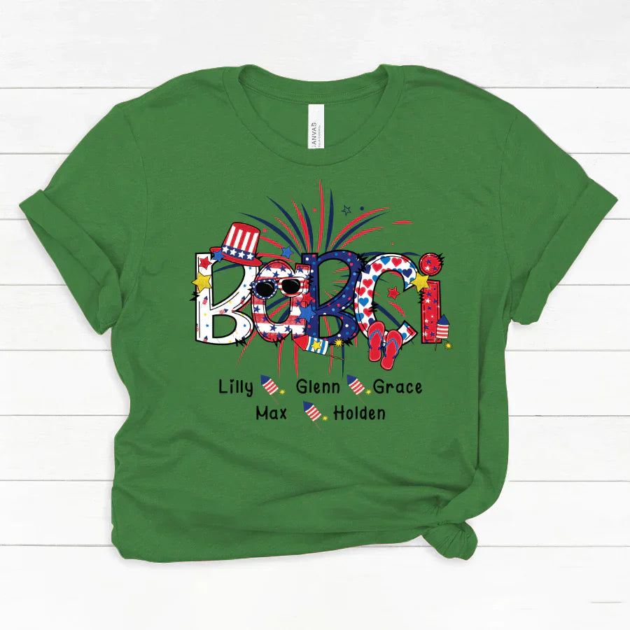 Patriotic Doodle 4th Of July Babci And Grandkid CTH01 Classic Canvas