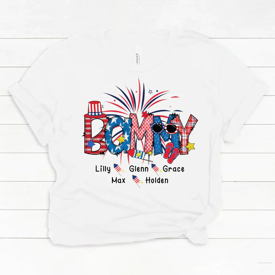 Patriotic Doodle 4th Of July Bammy And Grandkid CTH01 Classic Canvas