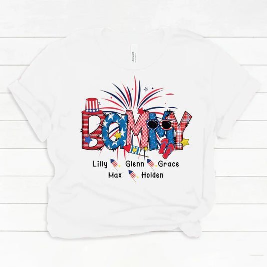 Patriotic Doodle 4th Of July Bammy And Grandkid CTH01 Classic Canvas