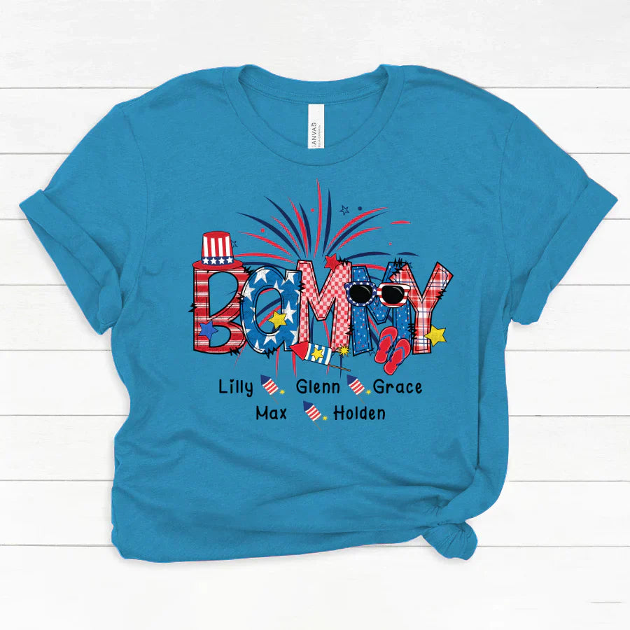 Patriotic Doodle 4th Of July Bammy And Grandkid CTH01 Classic Canvas