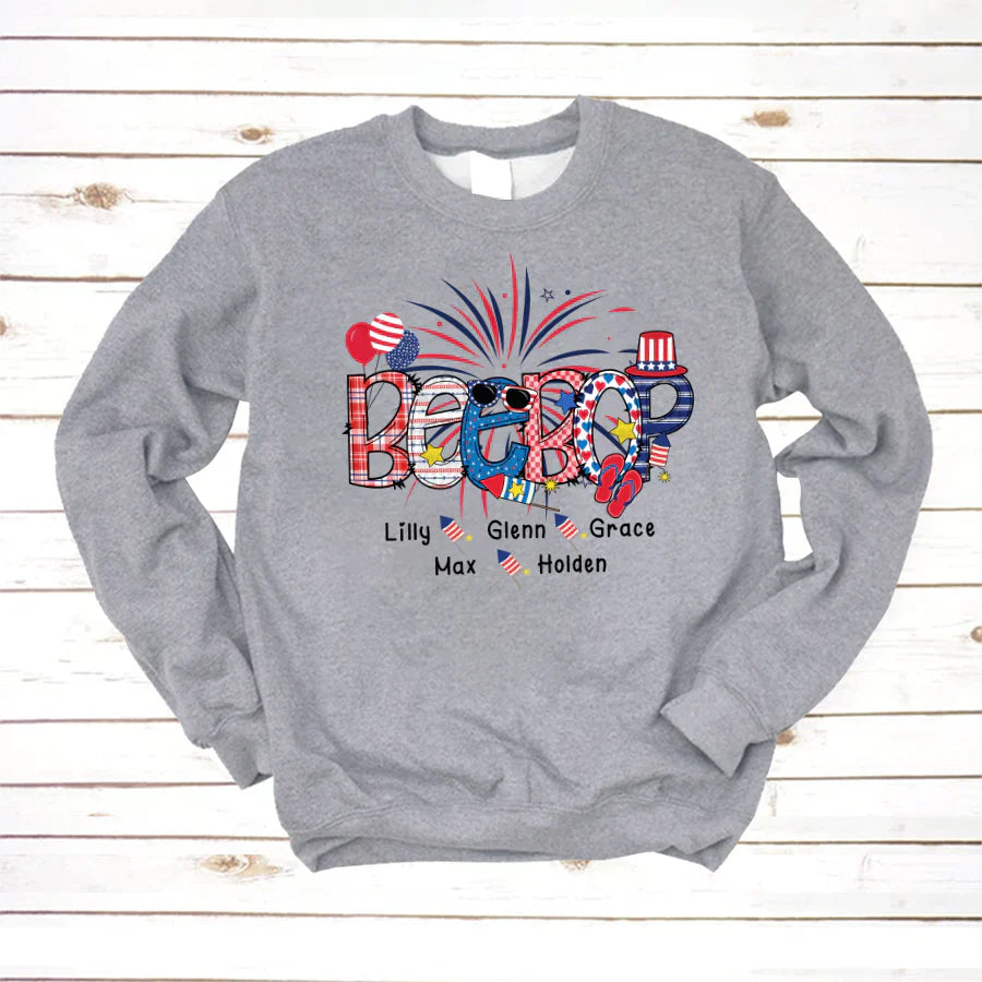Patriotic Doodle 4th Of July Beebop And Grandkid CTH01 Sweatshirt