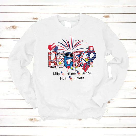 Patriotic Doodle 4th Of July Beebop And Grandkid CTH01 Sweatshirt