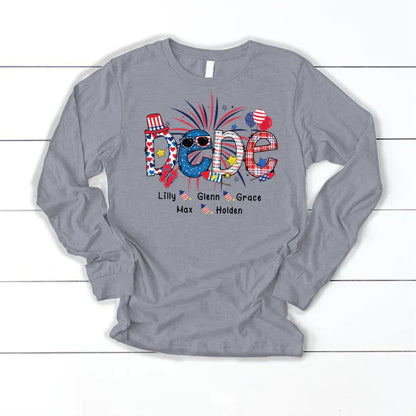 Patriotic Doodle 4th Of July Dede And Grandkid CTH01 Longsleeve