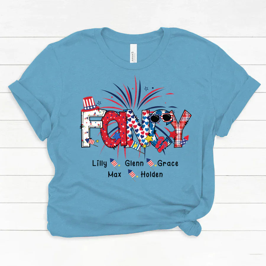 Patriotic Doodle 4th Of July Fancy And Grandkid CTH01 Classic Canvas