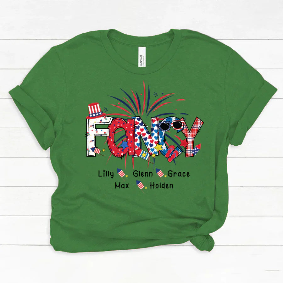 Patriotic Doodle 4th Of July Fancy And Grandkid CTH01 Classic Canvas