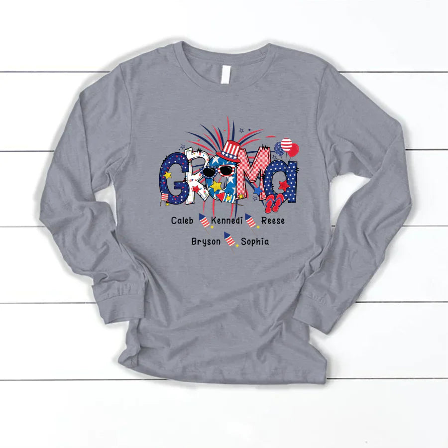 Patriotic Doodle 4th Of July GRAMA And Grandkid CTH01 Longsleeve