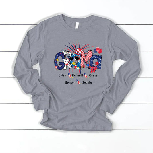Patriotic Doodle 4th Of July GRAMA And Grandkid CTH01 Longsleeve