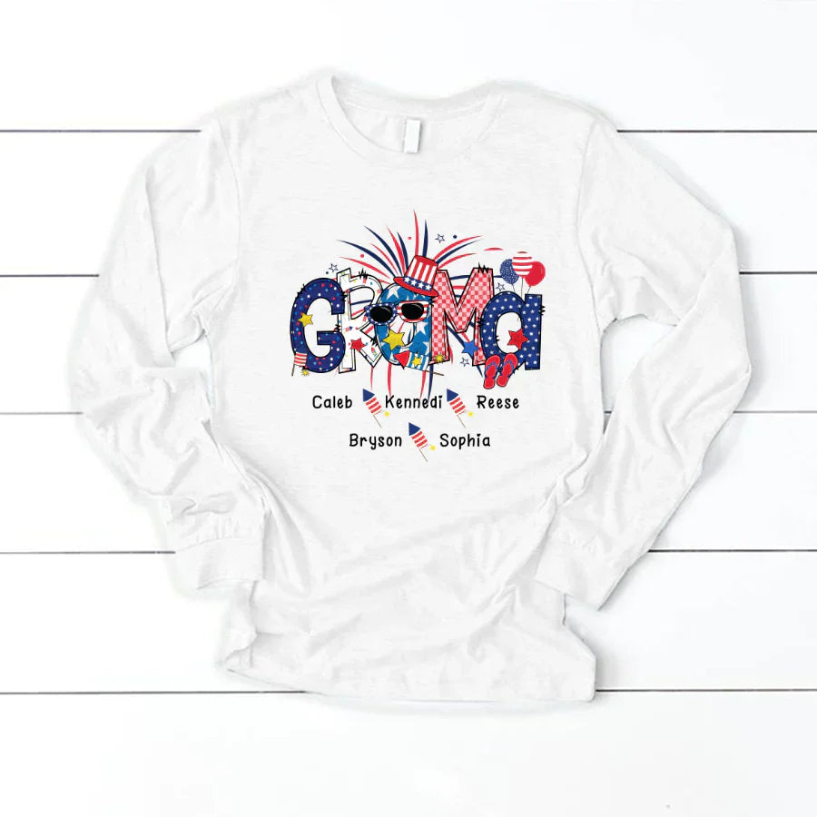 Patriotic Doodle 4th Of July GRAMA And Grandkid CTH01 Longsleeve