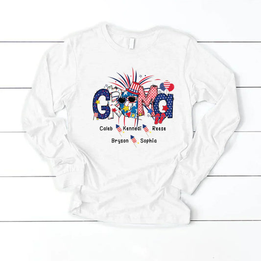 Patriotic Doodle 4th Of July GRAMA And Grandkid CTH01 Longsleeve